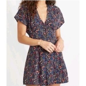Marine Layer Camila Mini Dress Women's Medium Ditsy Floral Pockets Lyocell